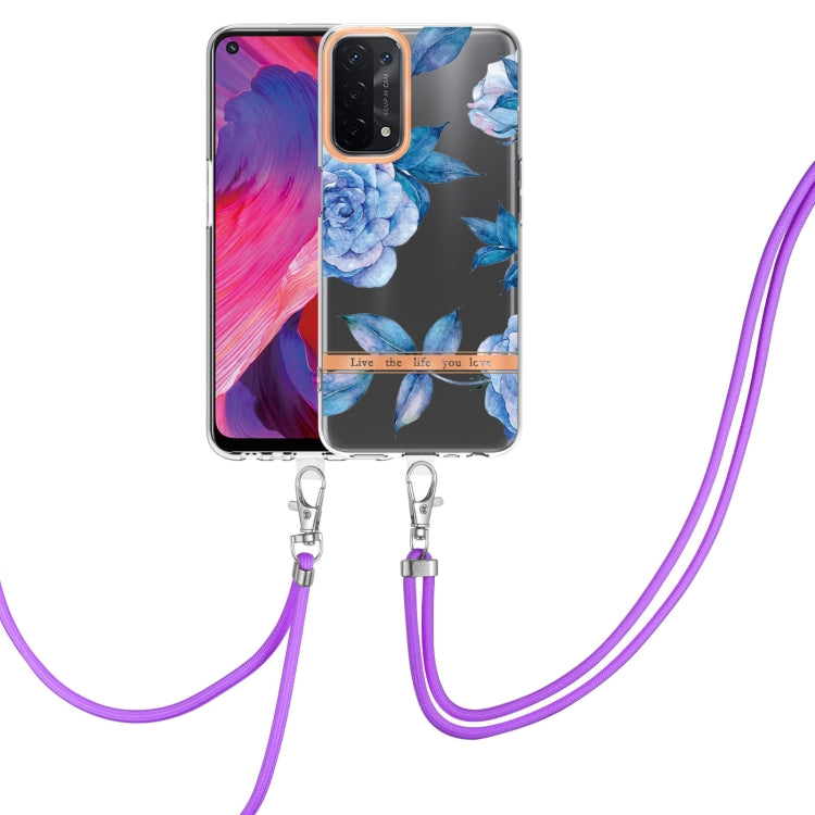 Flowers Series TPU Phone Case with Lanyard, For OPPO A15 / A15S, For OPPO A55 5G / A53S 5G / A54 4G / A16 / A54S 4G, For OPPO A74 5G / A93 5G / A54 5G / A93S 5G, For OPPO A94 5G, For OPPO Realme 8i, For OPPO Reno6 5G, For OPPO Reno6 Pro+ 5G
