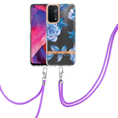 Flowers Series TPU Phone Case with Lanyard, For OPPO A15 / A15S, For OPPO A55 5G / A53S 5G / A54 4G / A16 / A54S 4G, For OPPO A74 5G / A93 5G / A54 5G / A93S 5G, For OPPO A94 5G, For OPPO Realme 8i, For OPPO Reno6 5G, For OPPO Reno6 Pro+ 5G