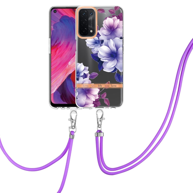 Flowers Series TPU Phone Case with Lanyard, For OPPO A15 / A15S, For OPPO A55 5G / A53S 5G / A54 4G / A16 / A54S 4G, For OPPO A74 5G / A93 5G / A54 5G / A93S 5G, For OPPO A94 5G, For OPPO Realme 8i, For OPPO Reno6 5G, For OPPO Reno6 Pro+ 5G