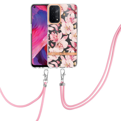 Flowers Series TPU Phone Case with Lanyard, For OPPO A15 / A15S, For OPPO A55 5G / A53S 5G / A54 4G / A16 / A54S 4G, For OPPO A74 5G / A93 5G / A54 5G / A93S 5G, For OPPO A94 5G, For OPPO Realme 8i, For OPPO Reno6 5G, For OPPO Reno6 Pro+ 5G