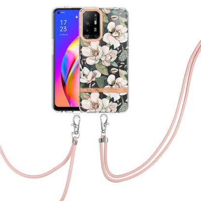Flowers Series TPU Phone Case with Lanyard, For OPPO A15 / A15S, For OPPO A55 5G / A53S 5G / A54 4G / A16 / A54S 4G, For OPPO A74 5G / A93 5G / A54 5G / A93S 5G, For OPPO A94 5G, For OPPO Realme 8i, For OPPO Reno6 5G, For OPPO Reno6 Pro+ 5G