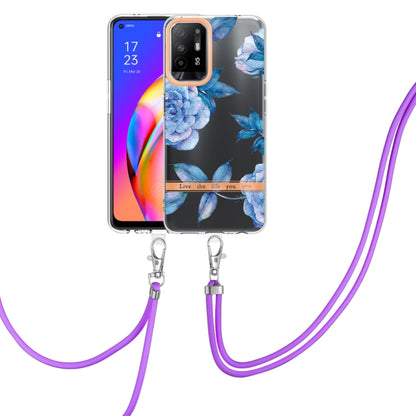 Flowers Series TPU Phone Case with Lanyard, For OPPO A15 / A15S, For OPPO A55 5G / A53S 5G / A54 4G / A16 / A54S 4G, For OPPO A74 5G / A93 5G / A54 5G / A93S 5G, For OPPO A94 5G, For OPPO Realme 8i, For OPPO Reno6 5G, For OPPO Reno6 Pro+ 5G