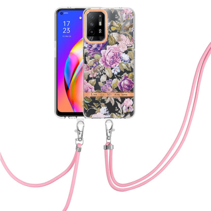 Flowers Series TPU Phone Case with Lanyard, For OPPO A15 / A15S, For OPPO A55 5G / A53S 5G / A54 4G / A16 / A54S 4G, For OPPO A74 5G / A93 5G / A54 5G / A93S 5G, For OPPO A94 5G, For OPPO Realme 8i, For OPPO Reno6 5G, For OPPO Reno6 Pro+ 5G