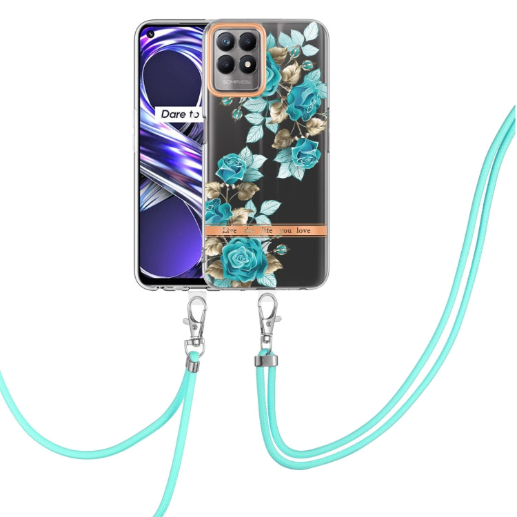 Flowers Series TPU Phone Case with Lanyard, For OPPO A15 / A15S, For OPPO A55 5G / A53S 5G / A54 4G / A16 / A54S 4G, For OPPO A74 5G / A93 5G / A54 5G / A93S 5G, For OPPO A94 5G, For OPPO Realme 8i, For OPPO Reno6 5G, For OPPO Reno6 Pro+ 5G