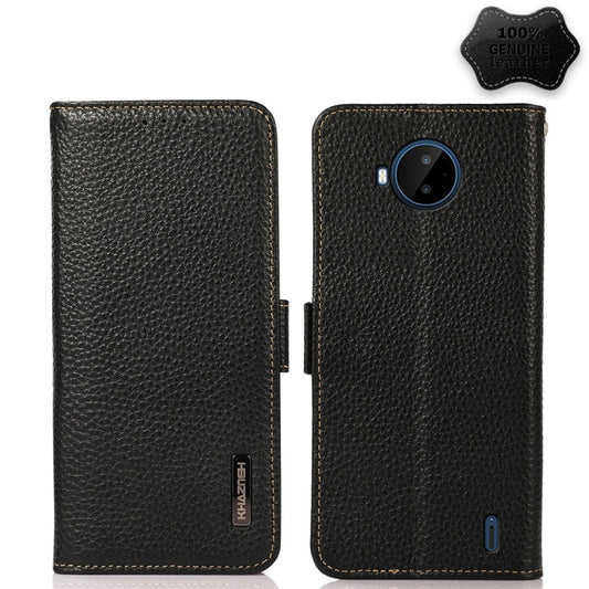 KHAZNEH Side-Magnetic Litchi Genuine Leather RFID Phone Case, For Nokia C20 Plus, For OPPO Reno7 5G / Find X5 Lite, For Xiaomi Redmi Note 11 Pro 5G / 4G Foreign Version, For Xiaomi Redmi Note 11 Pro 5G / 4G