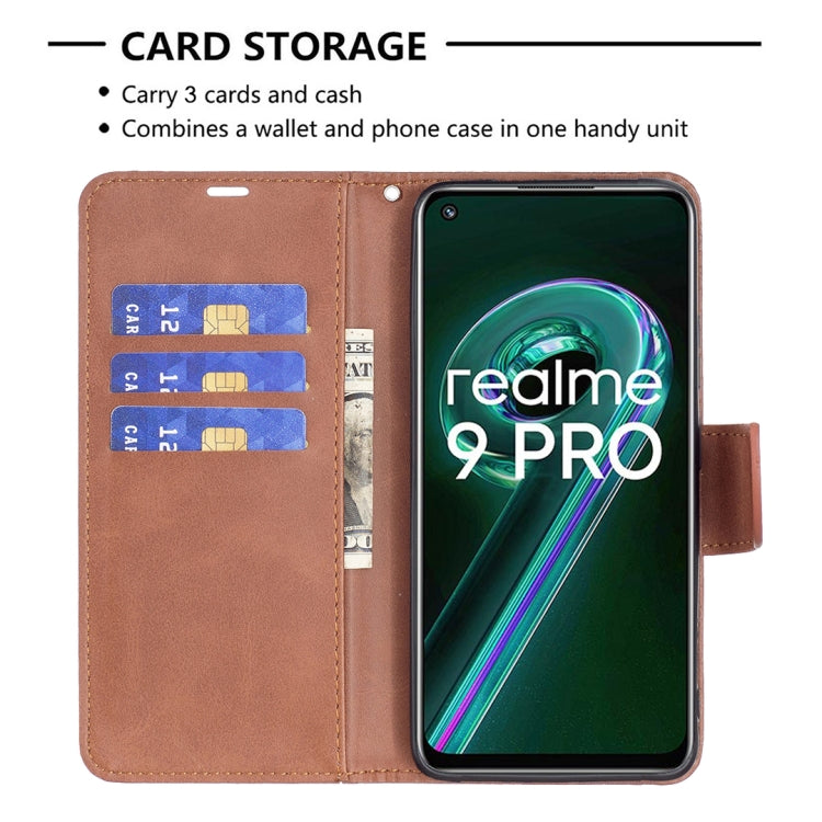 Retro Lambskin Texture Leather Phone Case, For OPPO Realme 9 Pro