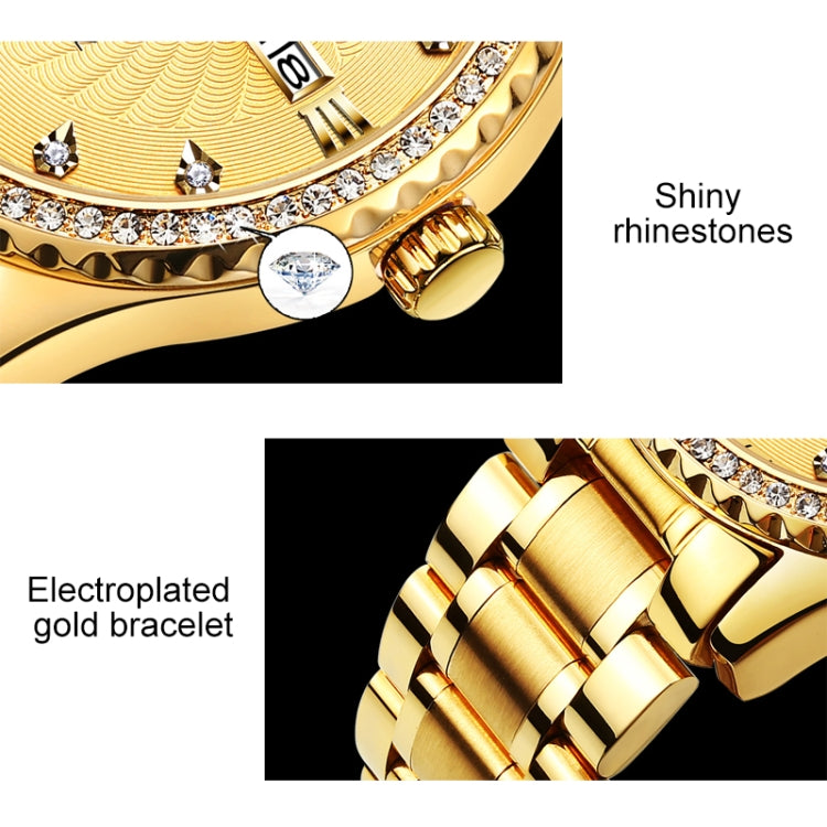 OLEVS 5565 Men Fashion Waterproof Stainless Steel Strap Diamond Quartz Watch