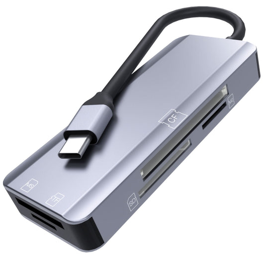 NK-3044 5 in 1 USB-C / Type-C to MS / M2 / CF / TF / SD Card Slots Adapter, NK-3044