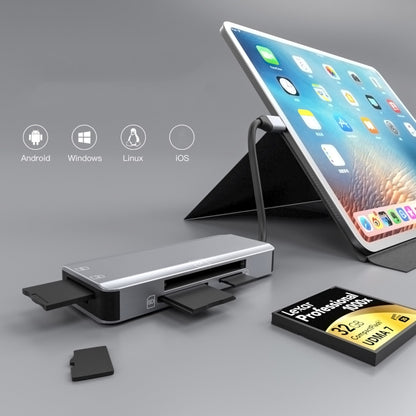 NK-3044 5 in 1 USB-C / Type-C to MS / M2 / CF / TF / SD Card Slots Adapter, NK-3044