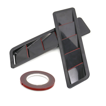 2 in 1 Car Air Intake Scoop Bonnet Hood Vent Louver Cooling Panel Trim Set, SSW007A-BK-R Black
