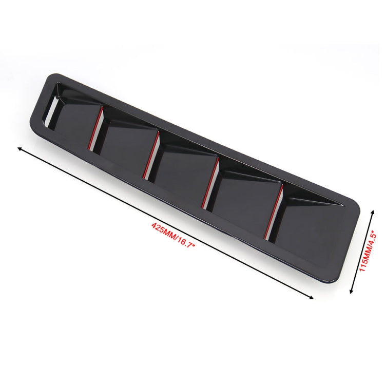 2 in 1 Car Air Intake Scoop Bonnet Hood Vent Louver Cooling Panel Trim Set, SSW007A-BK-R Black