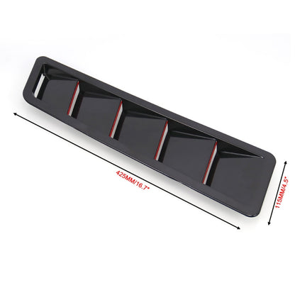 2 in 1 Car Air Intake Scoop Bonnet Hood Vent Louver Cooling Panel Trim Set, SSW007A-BK-R Black