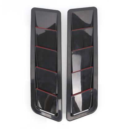 2 in 1 Car Air Intake Scoop Bonnet Hood Vent Louver Cooling Panel Trim Set, SSW007A-BK-R Black