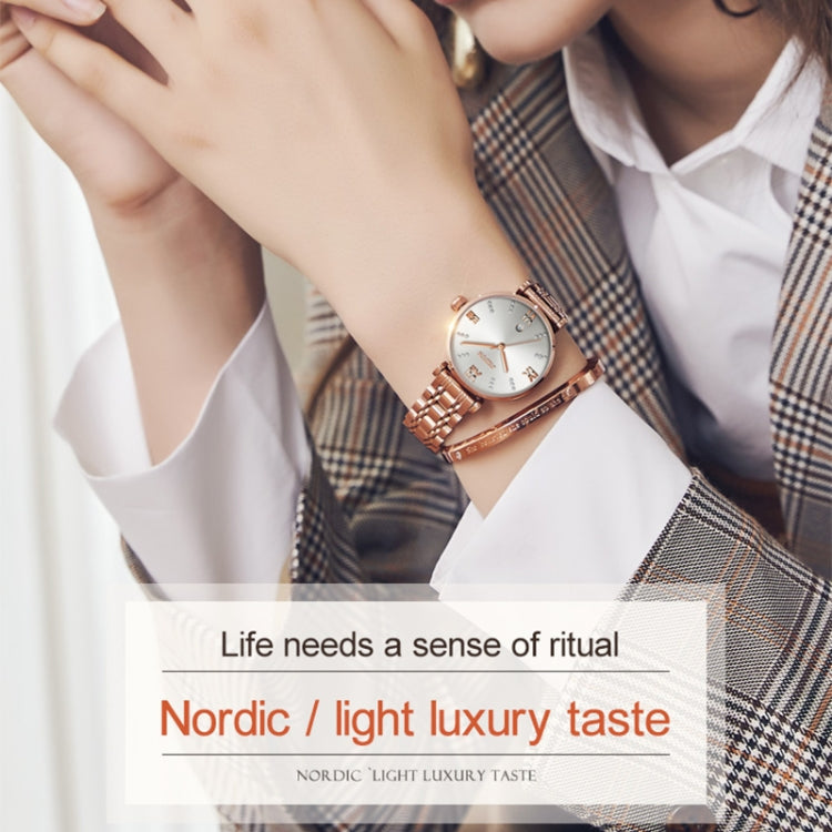 JIN SHI DUN 6533 Montre Femme Tendance Étanche Ultra-fine à Quartz