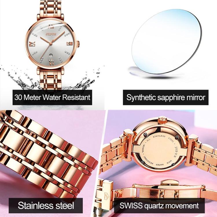 JIN SHI DUN 6533 Montre Femme Tendance Étanche Ultra-fine à Quartz