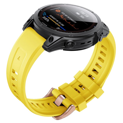 Silicone Rose Gold Buckle Watchband, For Garmin Fenix 7S