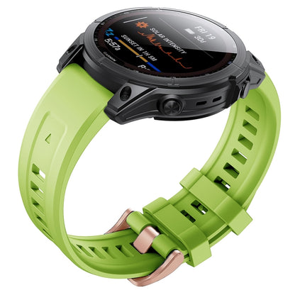 Silicone Rose Gold Buckle Watchband, For Garmin Fenix 7S