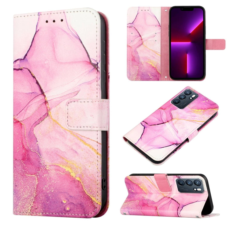 PT003 Marble Pattern Flip Leather Phone Case, For OPPO Reno6 5G, For OPPO Reno6 Pro 5G