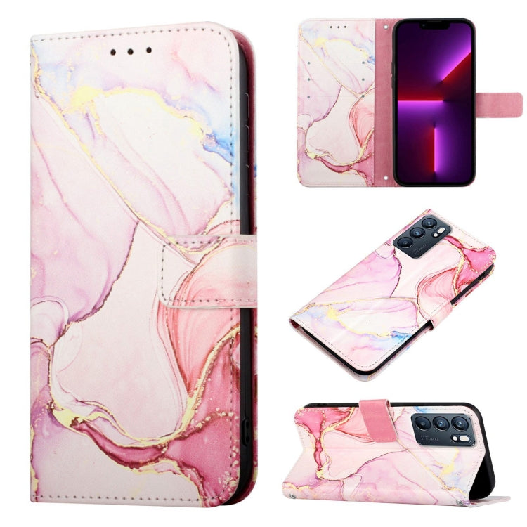 PT003 Marble Pattern Flip Leather Phone Case, For OPPO Reno6 5G, For OPPO Reno6 Pro 5G