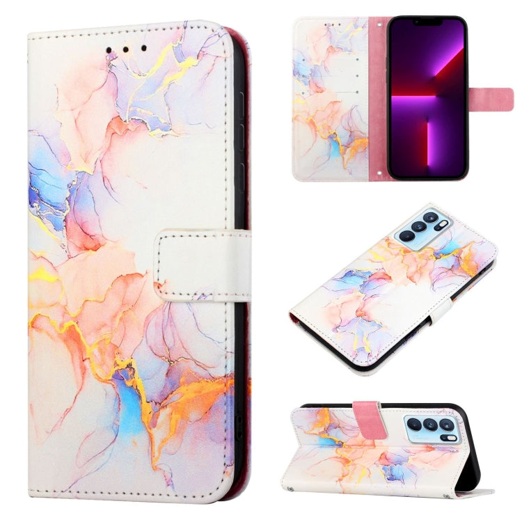 PT003 Marble Pattern Flip Leather Phone Case, For OPPO Reno6 5G, For OPPO Reno6 Pro 5G