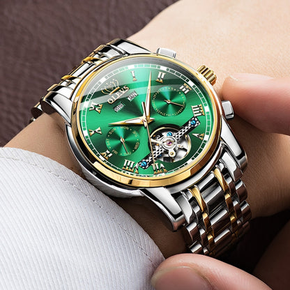 OLEVS 6607 Multi-function Men Big Flywheel Automatic Waterproof Mechanical Watch