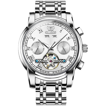 OLEVS 6607 Multi-function Men Big Flywheel Automatic Waterproof Mechanical Watch