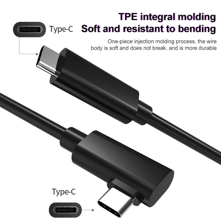 USB Male to USB 3.2 Gen1 Type-C Elbow VR Link Cable For Oculus Quest 1 / 2, 5m