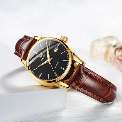 OLEVS 6898 Damen Mode Wasserdichte Doppelkalender Quarzuhr