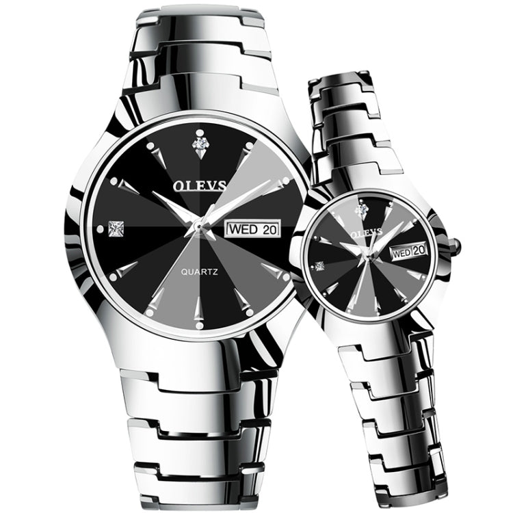 OLEVS 8697 Paar Mode Wasserdichte Leuchtquarzuhr, OLEVS 8697 (Schwarz)