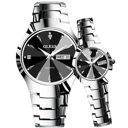 OLEVS 8697 Paar Mode Wasserdichte Leuchtquarzuhr, OLEVS 8697 (Schwarz)