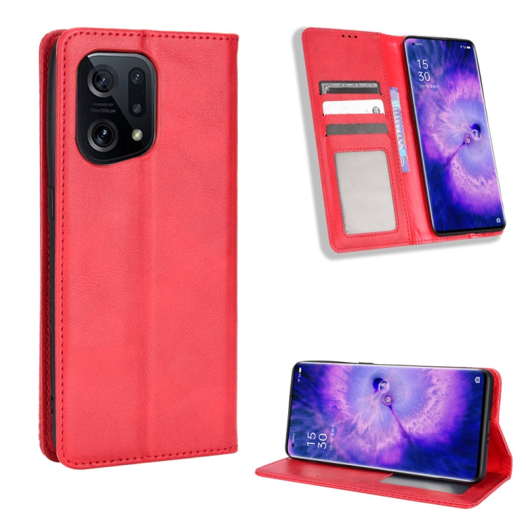 Magnetic Buckle Retro Texture Leather Phone Case, For Cricket Dream 5G / AT&T Radiant Max 5, For OPPO Find N, For OPPO Find X5 Pro, For OPPO Find X5, For OPPO Realme 9 Pro+, For OPPO Realme 9 Pro, For OPPO Realme C35                                    ...