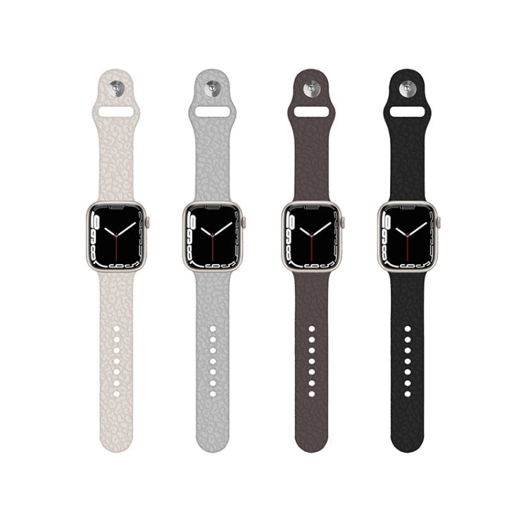 Leopard Embossing Silicone Watchband For Apple Watch Series, 7 41mm / 6&SE&5&4 40mm / 3&2&1 38mm, 7 45mm / 6&SE&5&4 44mm / 3&2&1 42mm