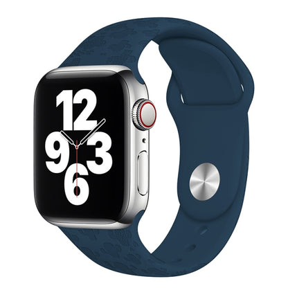 Cactus Embossing Silicone Watchband For Apple Watch Series, 7 41mm / 6&SE&5&4 40mm / 3&2&1 38mm, 7 45mm / 6&SE&5&4 44mm / 3&2&1 42mm