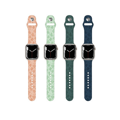 Cactus Embossing Silicone Watchband For Apple Watch Series, 7 41mm / 6&SE&5&4 40mm / 3&2&1 38mm, 7 45mm / 6&SE&5&4 44mm / 3&2&1 42mm