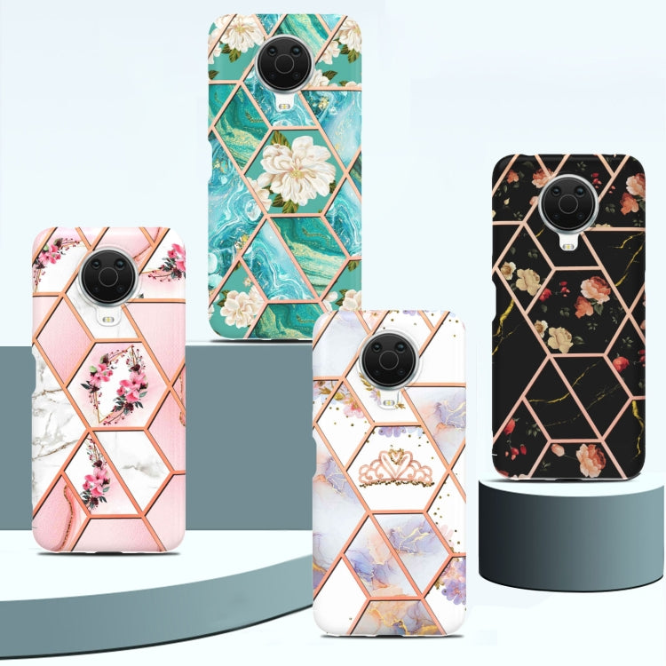 Electroplating Splicing Marble Flower Pattern TPU Shockproof Phone Case, For Nokia G10 / G20, For Nokia G21 / G11, For OPPO Realme 9 Pro+ 5G, For OPPO Realme 9 Pro 5G, For OPPO Realme 9i / A36/A96 4G, For Samsung Galaxy A13 4G                          ...