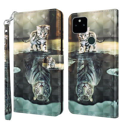 3D Painting Pattern TPU + PU Leather Phone Case, For Google Pixel 5a 5G, For Google Pixel 6, For Google Pixel 6 Pro, For Google Pixel 7 5G, For Google Pixel 7 Pro 5G, For Google Pixel 6a