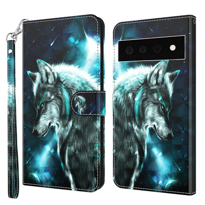 3D Painting Pattern TPU + PU Leather Phone Case, For Google Pixel 5a 5G, For Google Pixel 6, For Google Pixel 6 Pro, For Google Pixel 7 5G, For Google Pixel 7 Pro 5G, For Google Pixel 6a