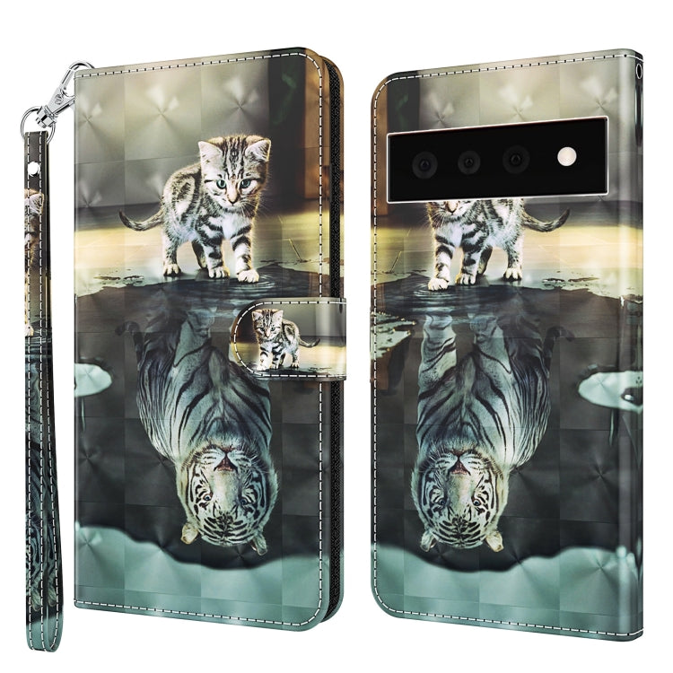 3D Painting Pattern TPU + PU Leather Phone Case, For Google Pixel 5a 5G, For Google Pixel 6, For Google Pixel 6 Pro, For Google Pixel 7 5G, For Google Pixel 7 Pro 5G, For Google Pixel 6a
