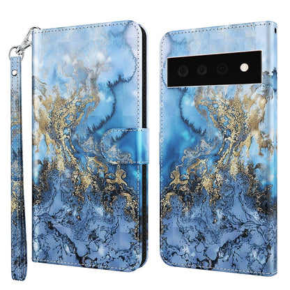 3D Painting Pattern TPU + PU Leather Phone Case, For Google Pixel 5a 5G, For Google Pixel 6, For Google Pixel 6 Pro, For Google Pixel 7 5G, For Google Pixel 7 Pro 5G, For Google Pixel 6a
