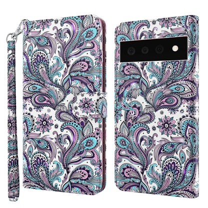 3D Painting Pattern TPU + PU Leather Phone Case, For Google Pixel 5a 5G, For Google Pixel 6, For Google Pixel 6 Pro, For Google Pixel 7 5G, For Google Pixel 7 Pro 5G, For Google Pixel 6a