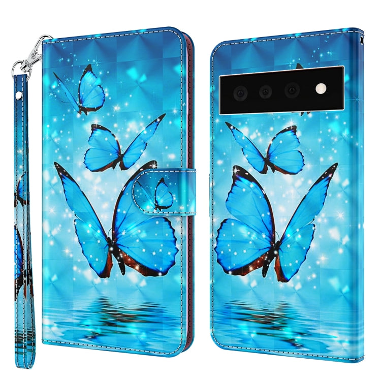 3D Painting Pattern TPU + PU Leather Phone Case, For Google Pixel 5a 5G, For Google Pixel 6, For Google Pixel 6 Pro, For Google Pixel 7 5G, For Google Pixel 7 Pro 5G, For Google Pixel 6a