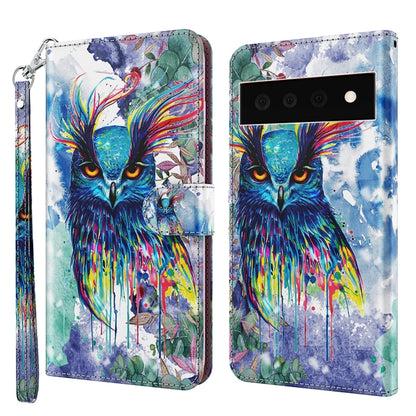 3D Painting Pattern TPU + PU Leather Phone Case, For Google Pixel 5a 5G, For Google Pixel 6, For Google Pixel 6 Pro, For Google Pixel 7 5G, For Google Pixel 7 Pro 5G, For Google Pixel 6a