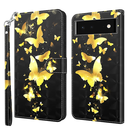 3D Painting Pattern TPU + PU Leather Phone Case, For Google Pixel 5a 5G, For Google Pixel 6, For Google Pixel 6 Pro, For Google Pixel 7 5G, For Google Pixel 7 Pro 5G, For Google Pixel 6a