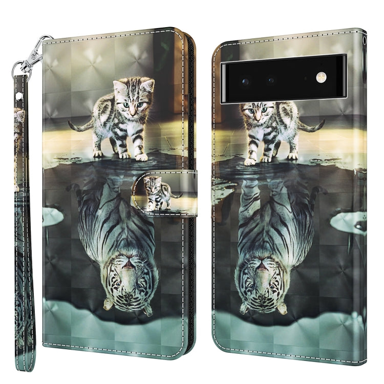3D Painting Pattern TPU + PU Leather Phone Case, For Google Pixel 5a 5G, For Google Pixel 6, For Google Pixel 6 Pro, For Google Pixel 7 5G, For Google Pixel 7 Pro 5G, For Google Pixel 6a