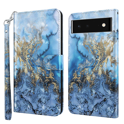 3D Painting Pattern TPU + PU Leather Phone Case, For Google Pixel 5a 5G, For Google Pixel 6, For Google Pixel 6 Pro, For Google Pixel 7 5G, For Google Pixel 7 Pro 5G, For Google Pixel 6a
