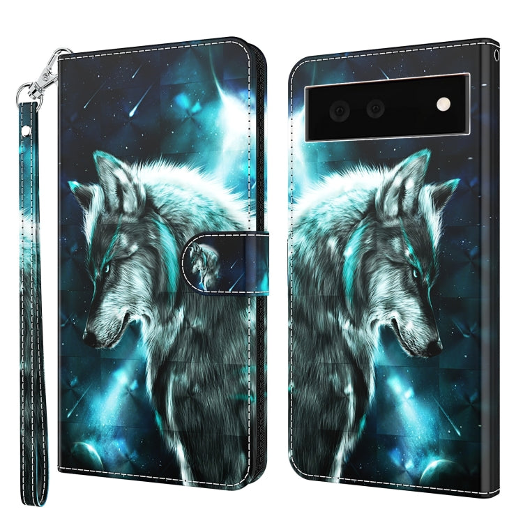 3D Painting Pattern TPU + PU Leather Phone Case, For Google Pixel 5a 5G, For Google Pixel 6, For Google Pixel 6 Pro, For Google Pixel 7 5G, For Google Pixel 7 Pro 5G, For Google Pixel 6a