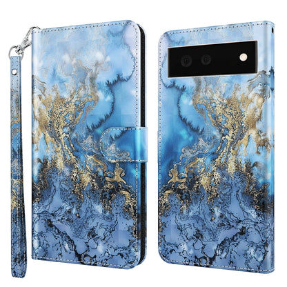 3D Painting Pattern TPU + PU Leather Phone Case, For Google Pixel 5a 5G, For Google Pixel 6, For Google Pixel 6 Pro, For Google Pixel 7 5G, For Google Pixel 7 Pro 5G, For Google Pixel 6a