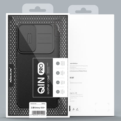 NILLKIN QIN Series Pro Sliding Camera Cover Design Leather Phone Case, For Samsung Galaxy S22+ 5G