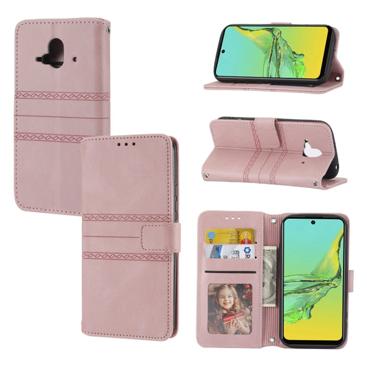 Embossed Striped Magnetic Buckle Horizontal Flip Phone Leather Case, For Fujitsu Arrows F-52B, For OPPO A96 5G, For OPPO Reno7 5G, For OPPO Reno7 SE 5G, For OPPO Find X5, For OPPO Find X5 Pro, For OPPO Realme 9 Pro+, For OPPO Realme C35                ...