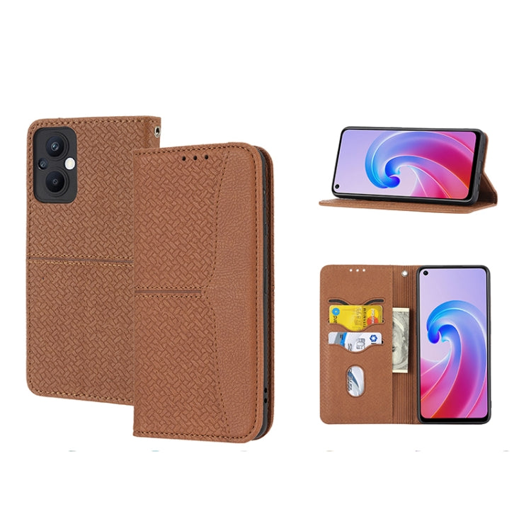 Woven Texture Stitching Magnetic PU Leather Phone Case, For OPPO A96 5G, For OPPO Realme C35, For OPPO Reno7 SE 5G, For OPPO Reno7 5G, For OPPO Realme 9 Pro